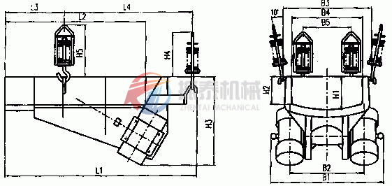 电机振动给料机外形示意图