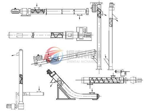 无轴螺旋输送机结构图